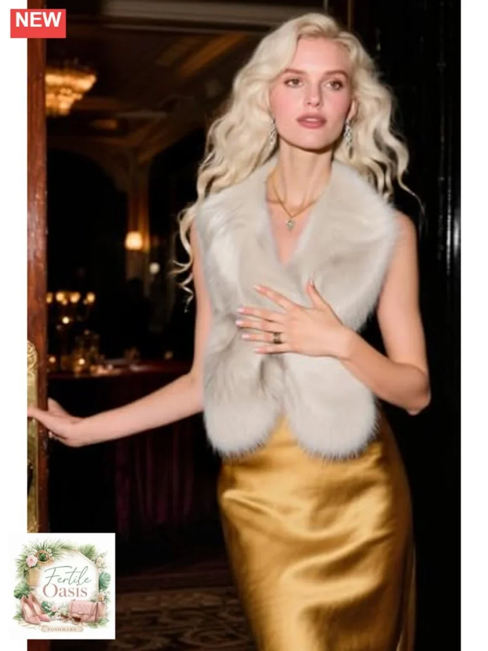 Faux Fur Shawl Wrap Evening Party Cover Up Wedding Bridal Stole
